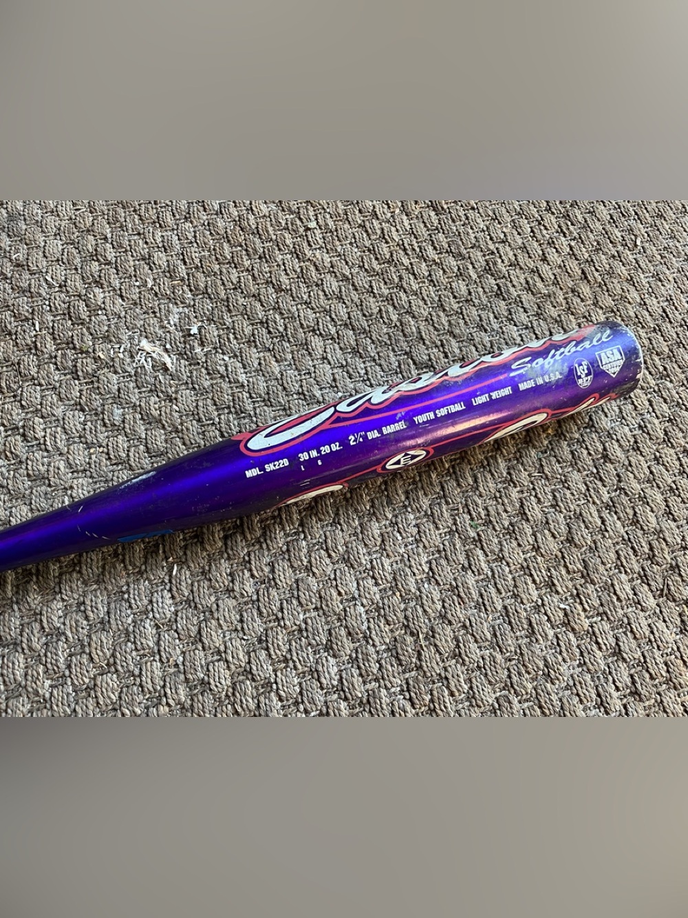Easton Power Bolt Youth Softball Bat, Purple/Pink, 30 inch, 20 oz,